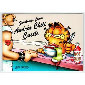 Garfield Cat Postcard Greetings From Andres Chili Castle Jim Davis 1978 Unused